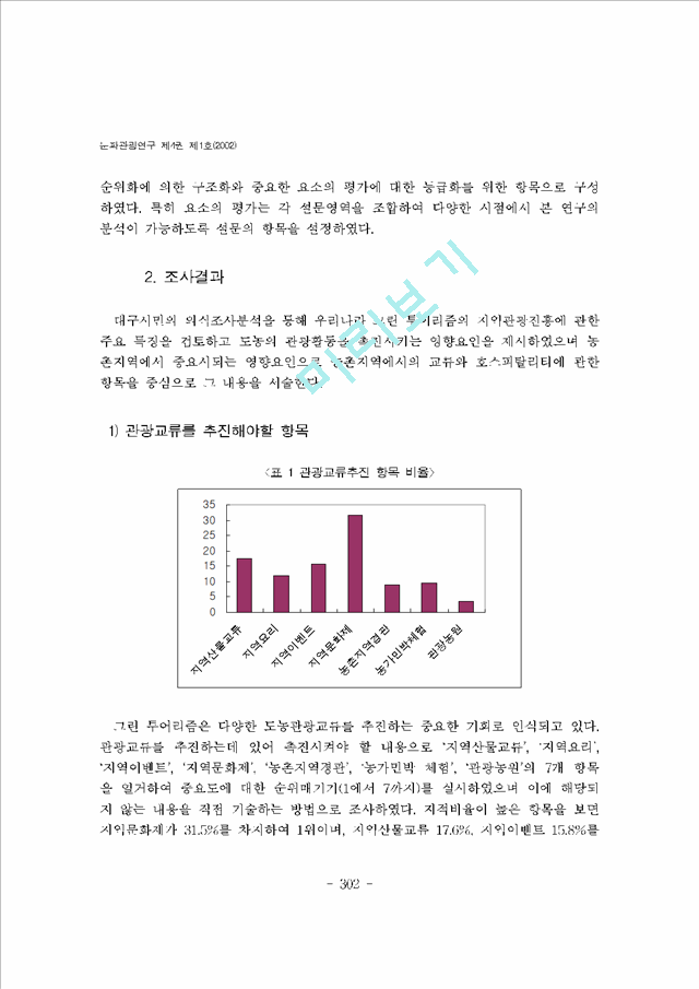 [그린투어리즘] 한국 그린 투어리즘의 지역관광진흥에 관한 연구   (8 페이지)